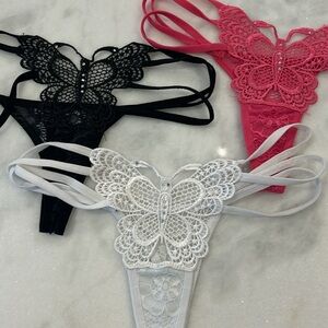 Butterfly Thongs - set of three